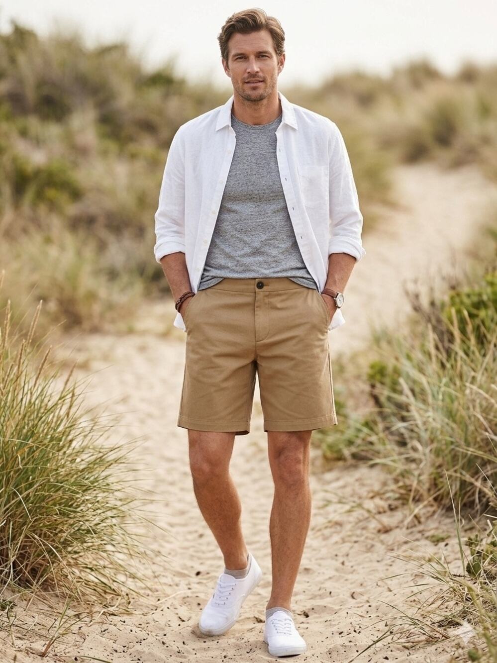 New the Kooples Memphis cotton loose fit shorts khaki XS